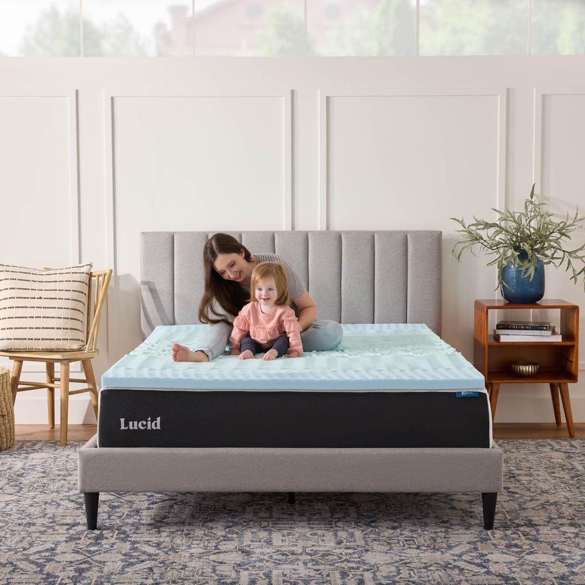 LUCID 2 Inch Gel Memory Foam Mattress Topper, Full