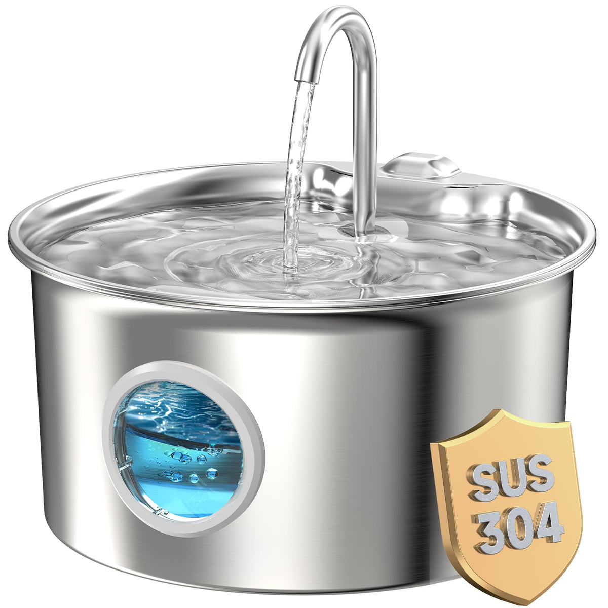 Stainless Steel Cat Water Fountain, 2.6 L