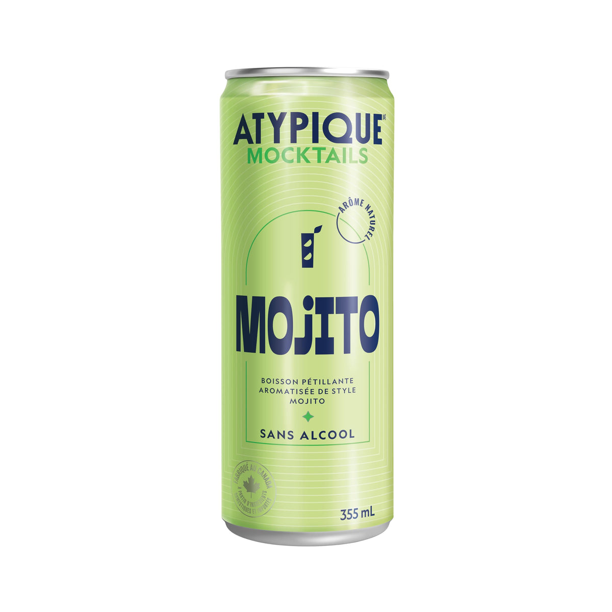 Atypique Non-Alcoholic Cocktail, Mojito, 355 mL, 12 Count