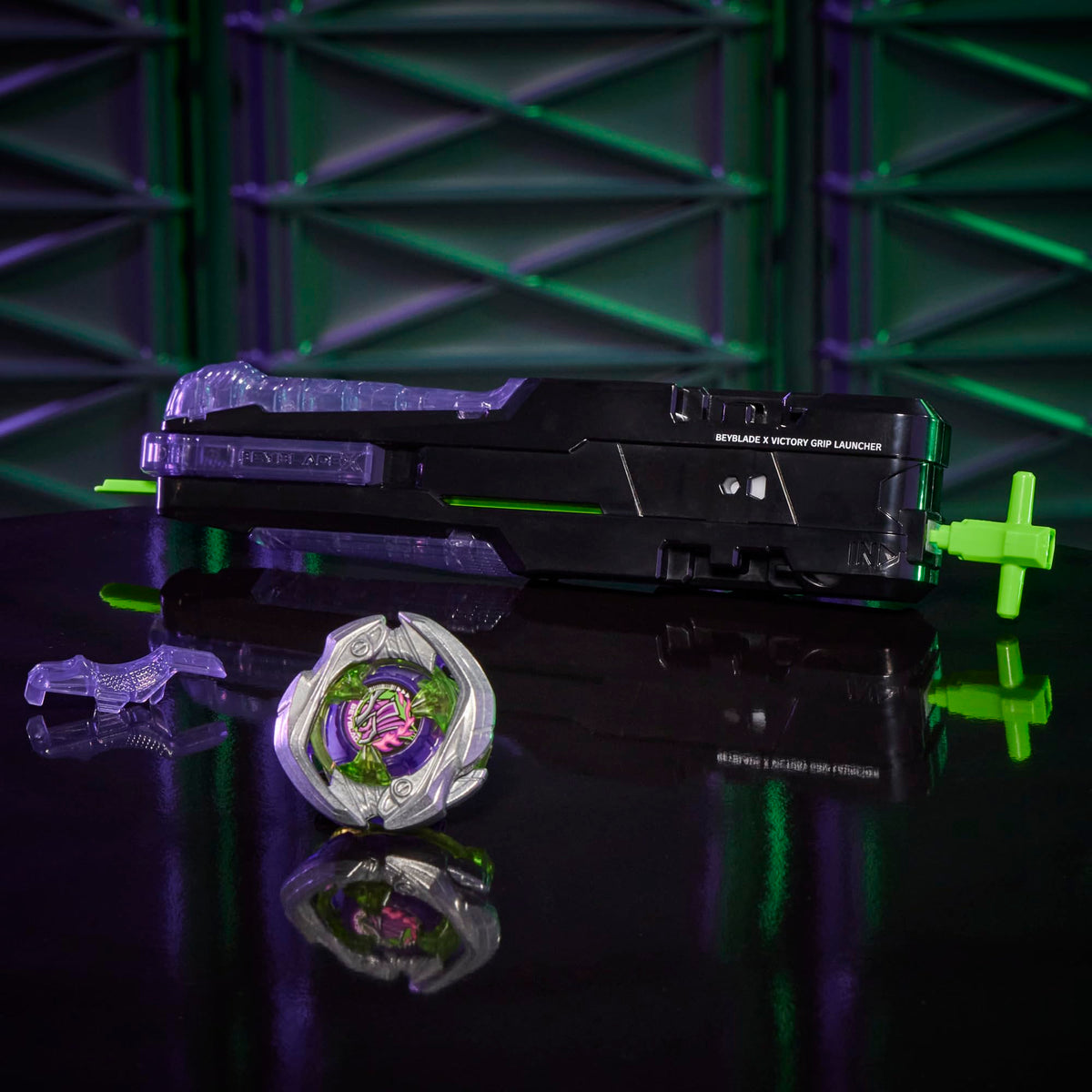 Beyblade X Victory Grip Right-Spin Launcher Set with Attack Type Top