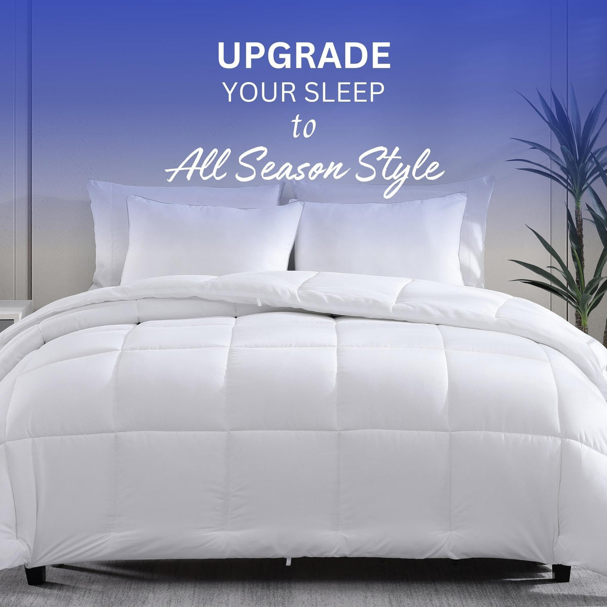 Down Alternative Quilted Comforter Duvet Insert, Twin, White