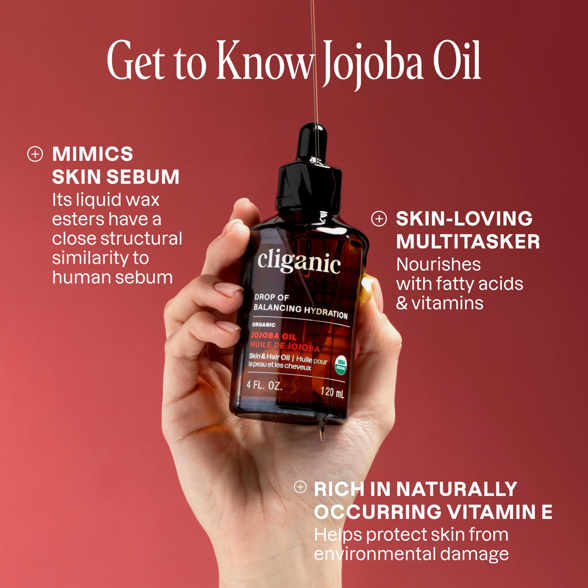 Cliganic Organic Jojoba Oil, 473 ml