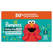 Pampers Baby Dry Ultra Diapers, Size 5 (20-37 lbs), 138 Count