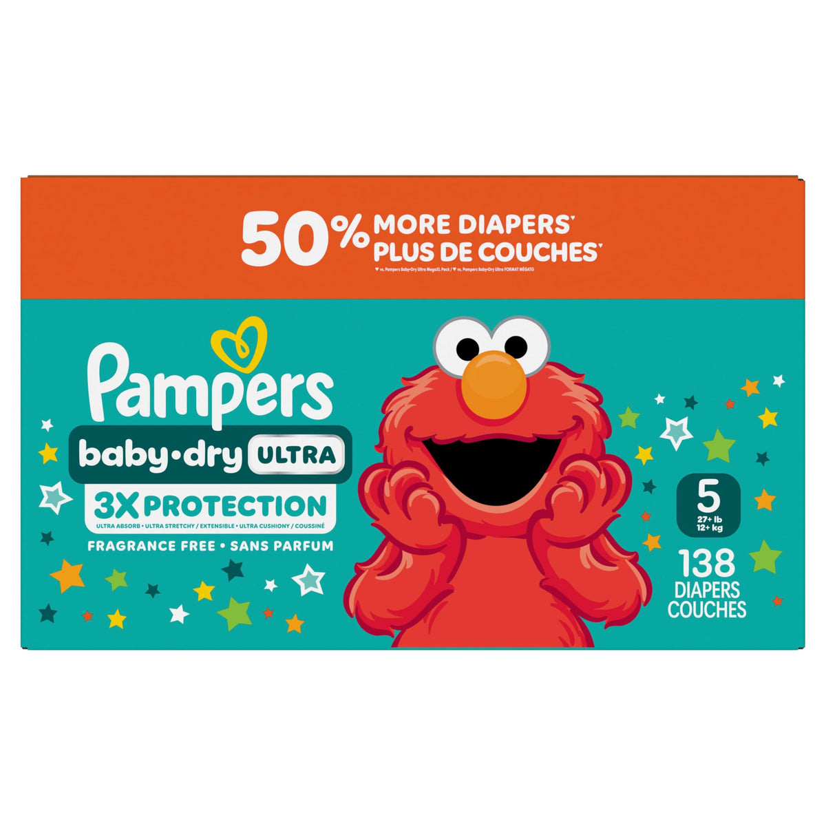 Pampers Baby Dry Ultra Diapers, Size 5 (20-37 lbs), 138 Count