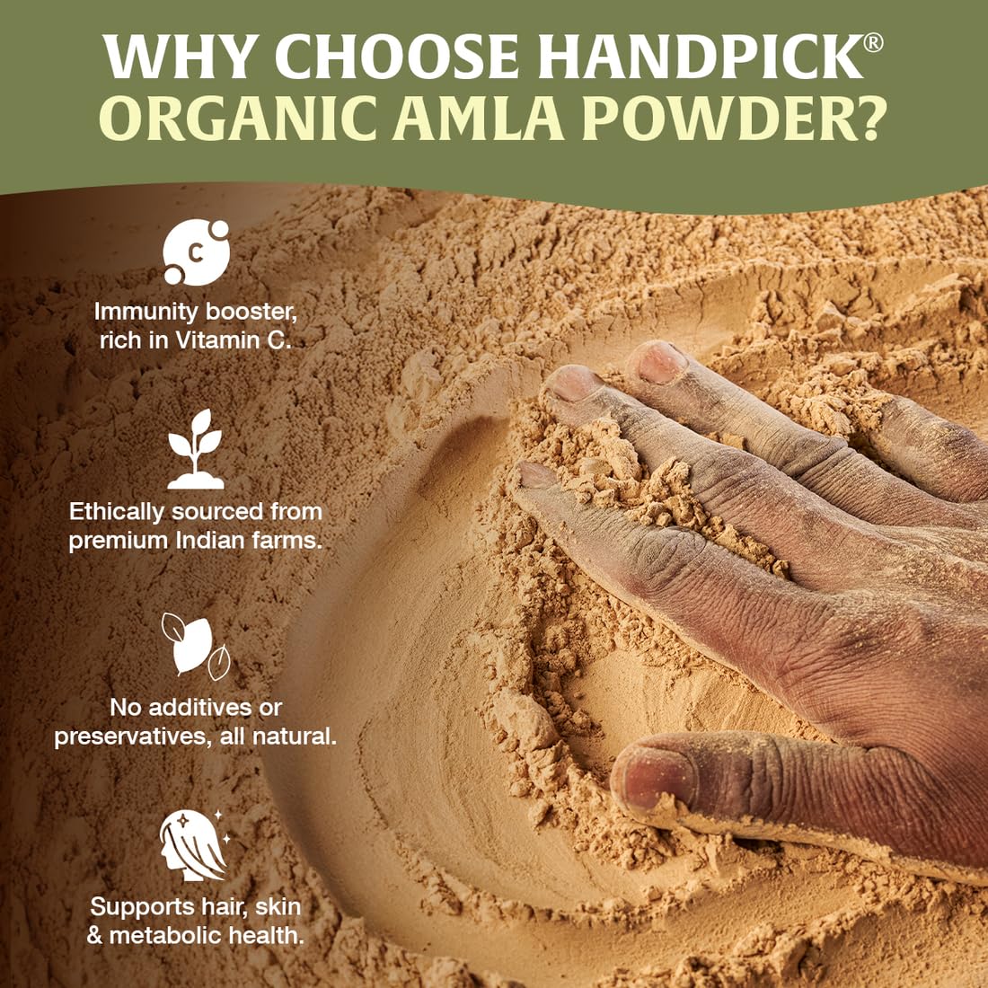 HANDPICK Amla Powder (Indian Gooseberry), 397 g