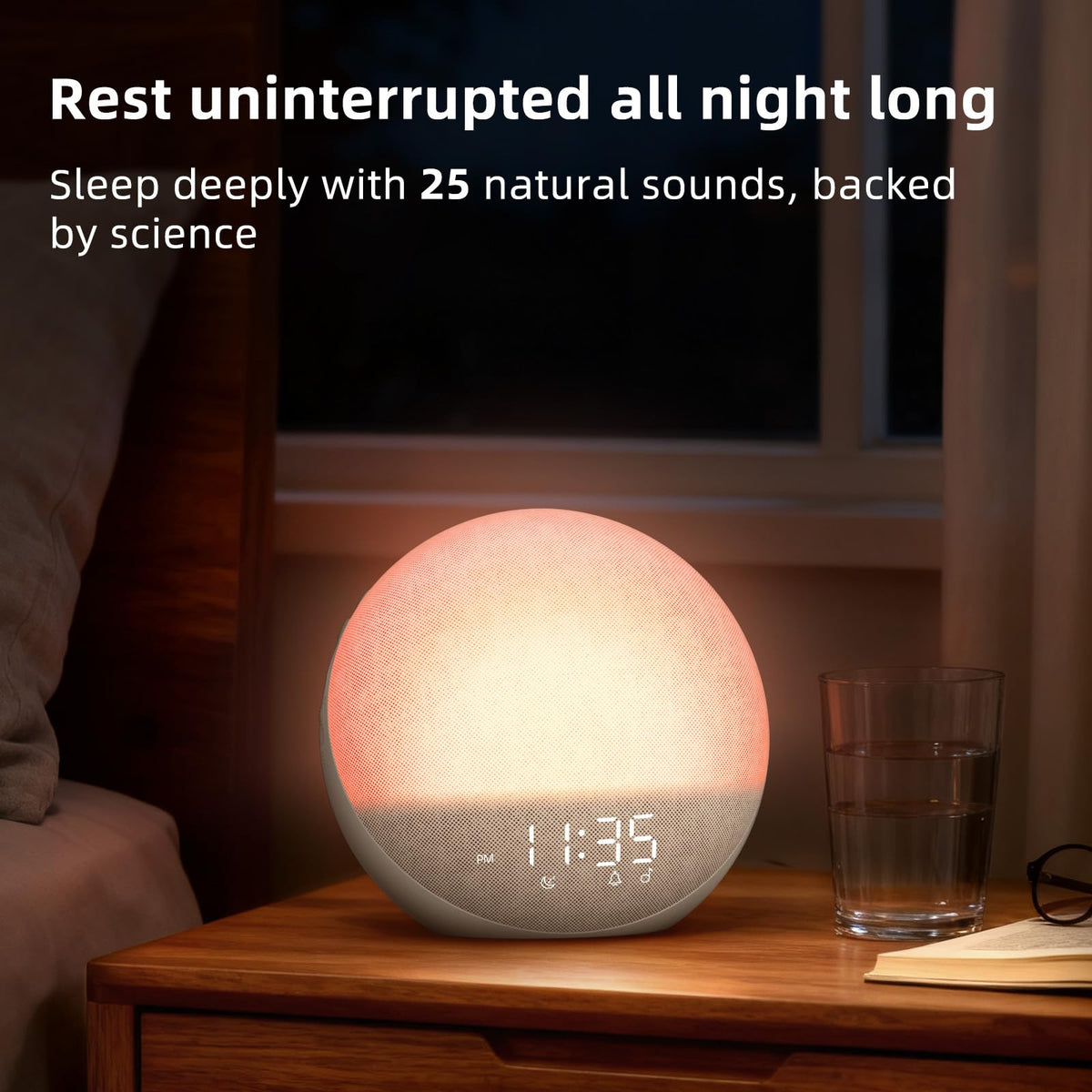 Sunrise Alarm Clock and White Noise Machine with Bluetooth Speaker