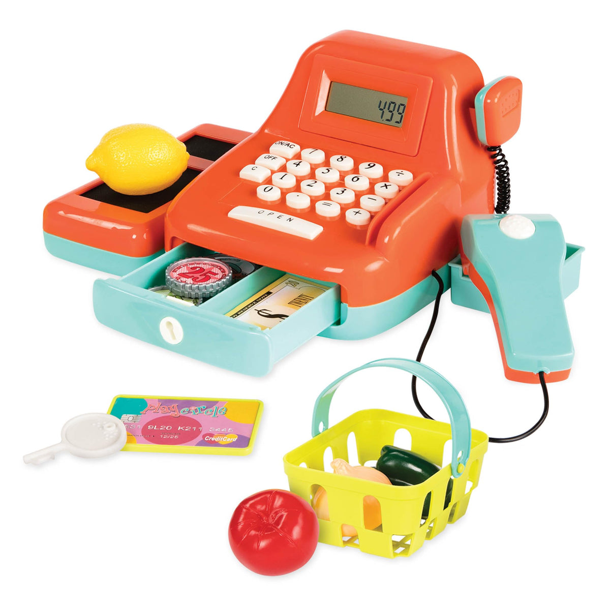 Battat Kids Cash Register with Scanner and Sounds, 26 Pieces