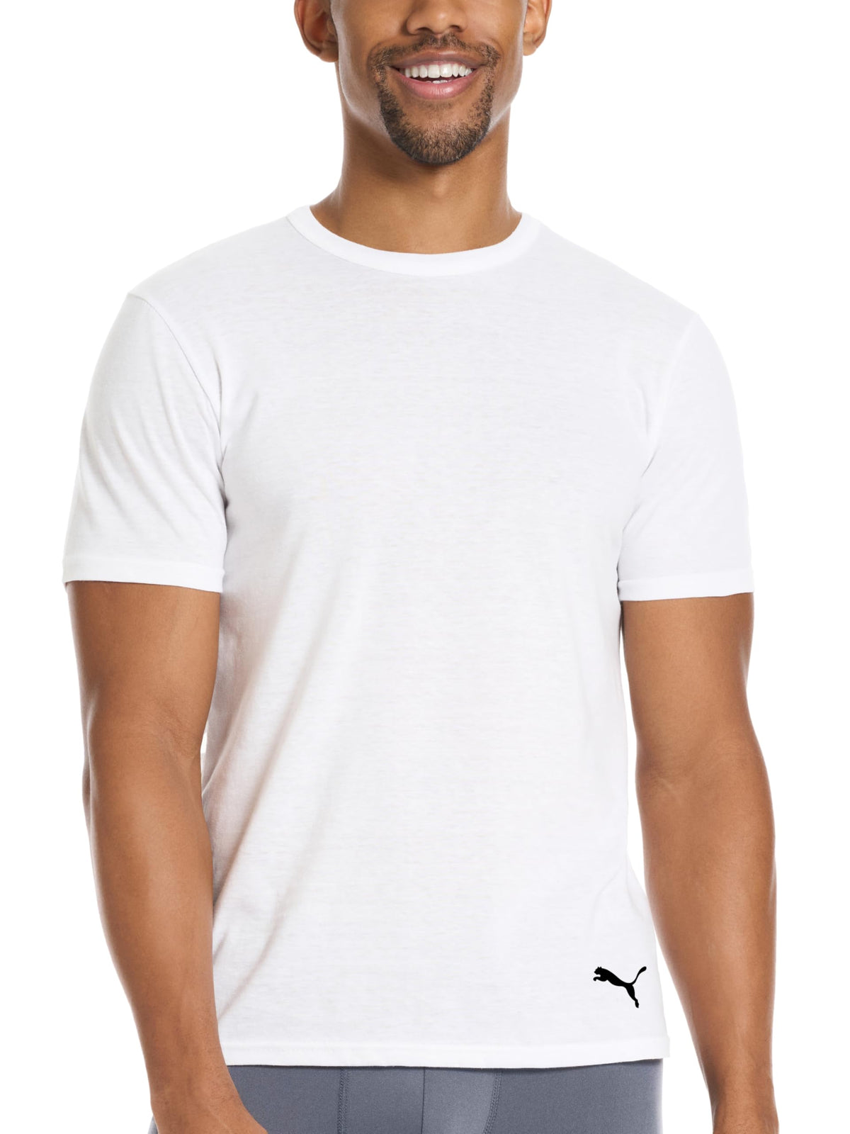 PUMA Men's Cotton Crewneck T-Shirt, Large, 4 Pack