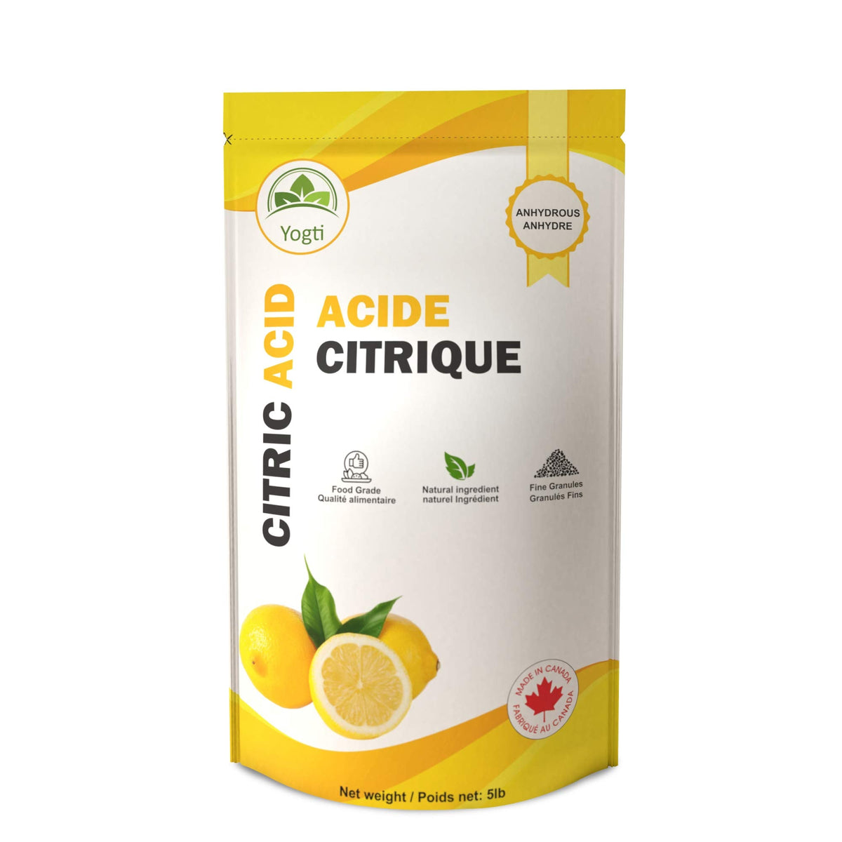 Yogti Food Grade Citric Acid Powder, 5 lb