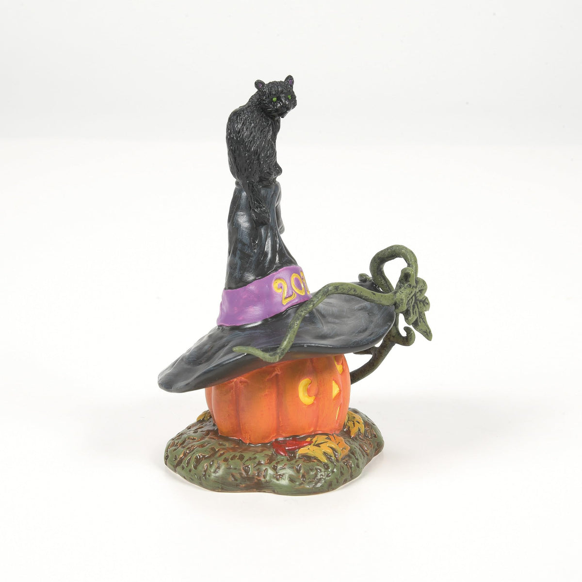 Department 56 Village Collection Accessories Halloween Feline Noir Cat on Pumpkin