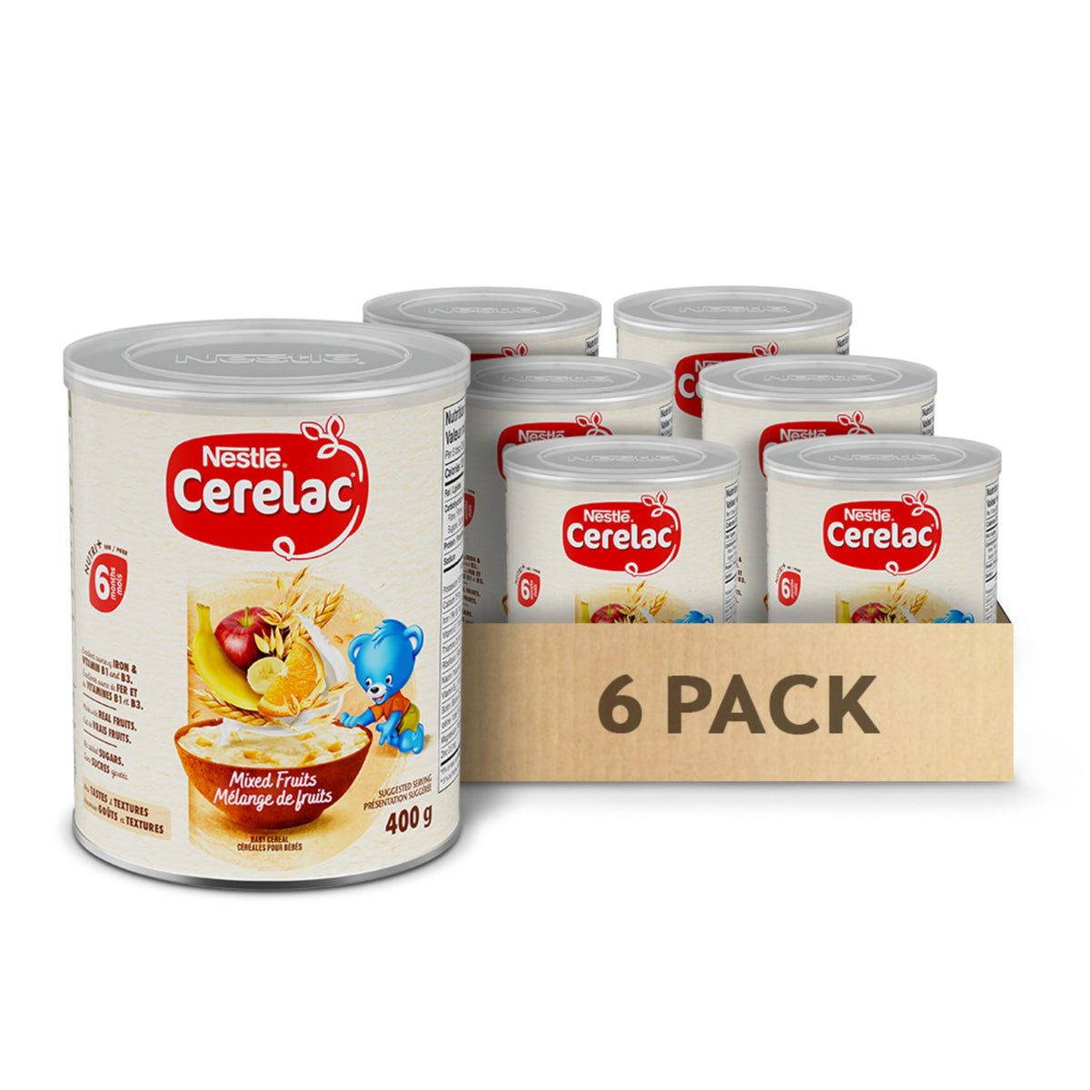 Cerelac Mixed Fruits Baby Cereal, 6 Months & Up, 6-Pack, 2.4 kg