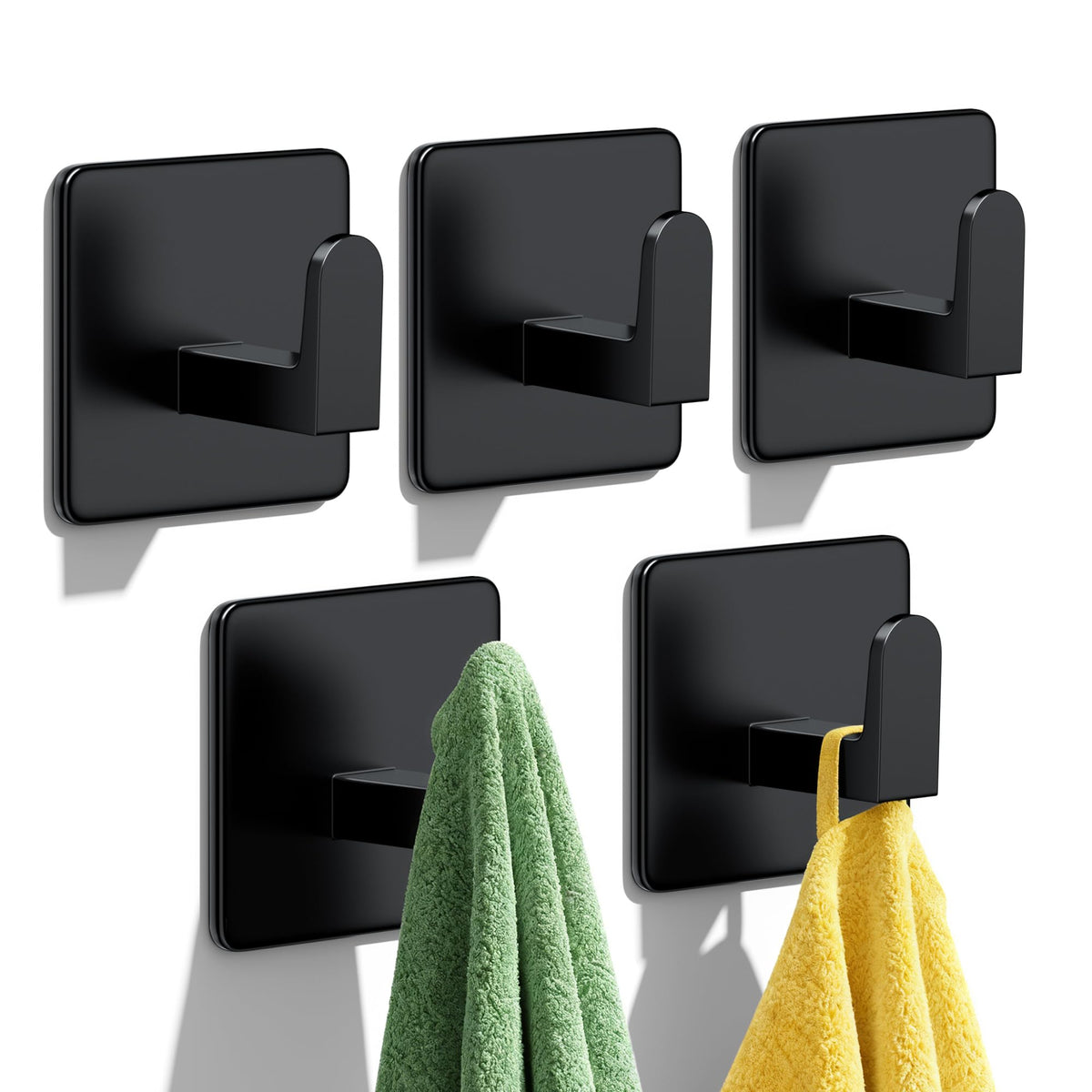 Auxmir Heavy Duty Self Adhesive Stainless Steel Hooks (5 Pack)