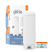Diaper Genie Signature Pail Gift Set with Refill, 30 Bags, White