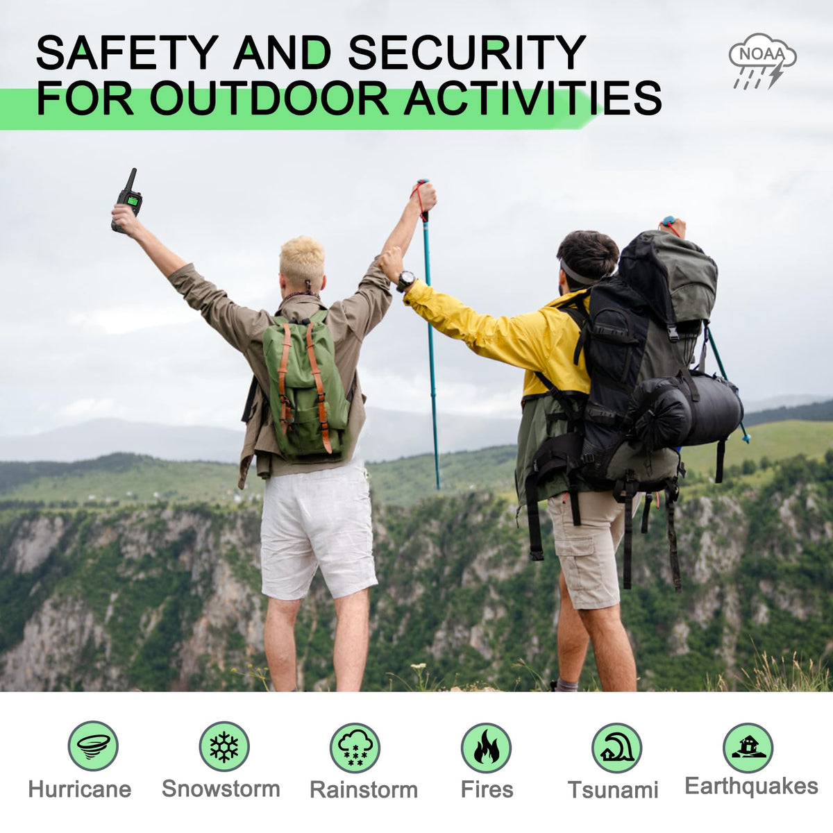 MT10 Rechargeable Long Range FRS Walkie Talkies (2 Pack)