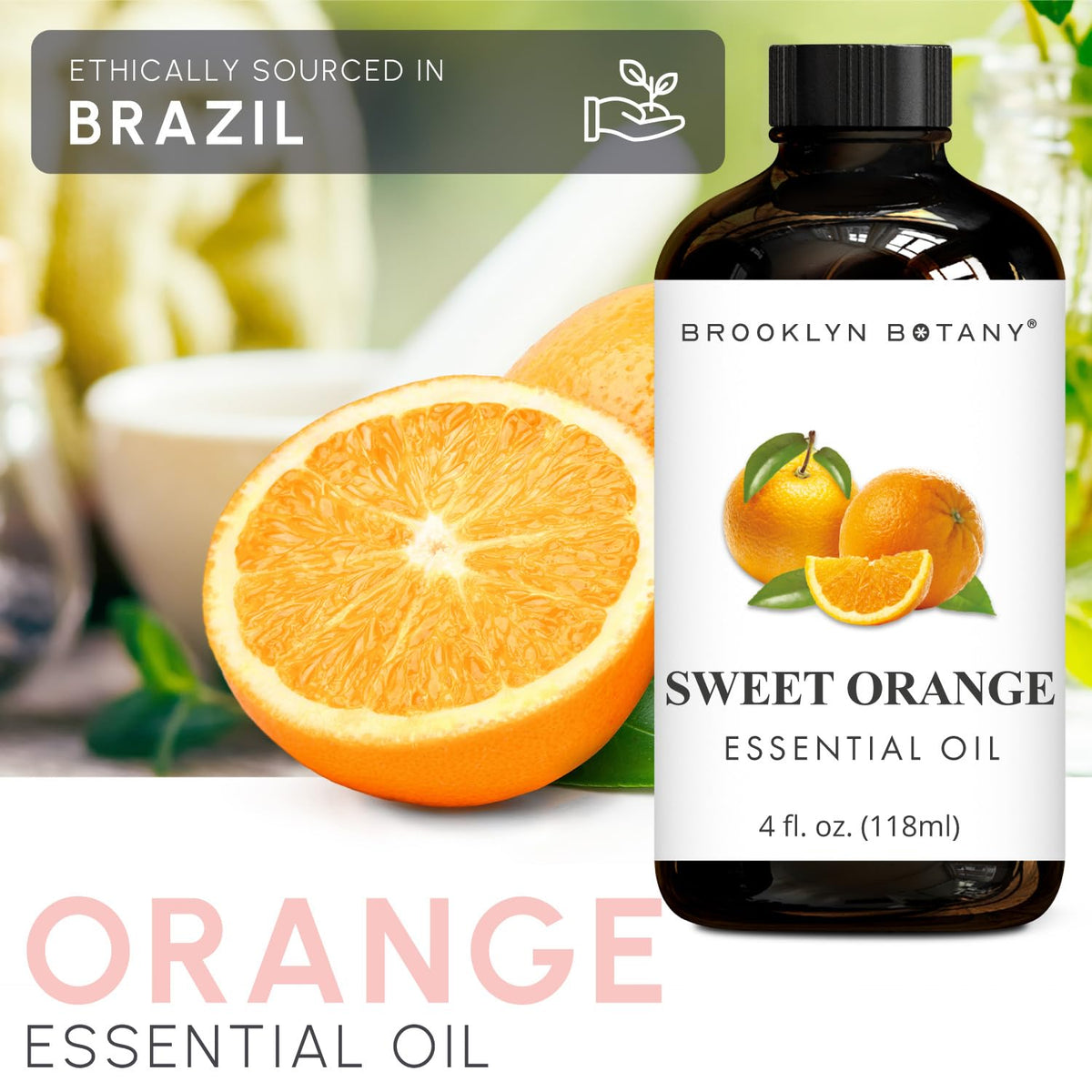 Brooklyn Botany Sweet Orange Essential Oil, 118 ml
