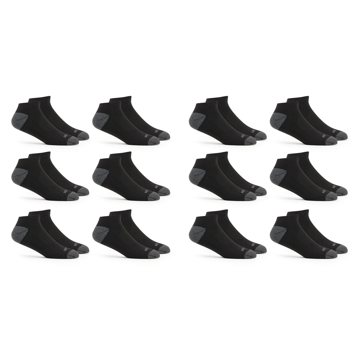 Fruit of the Loom Men's Dual Defense Low Cut Socks, Black, M, 12 Pack