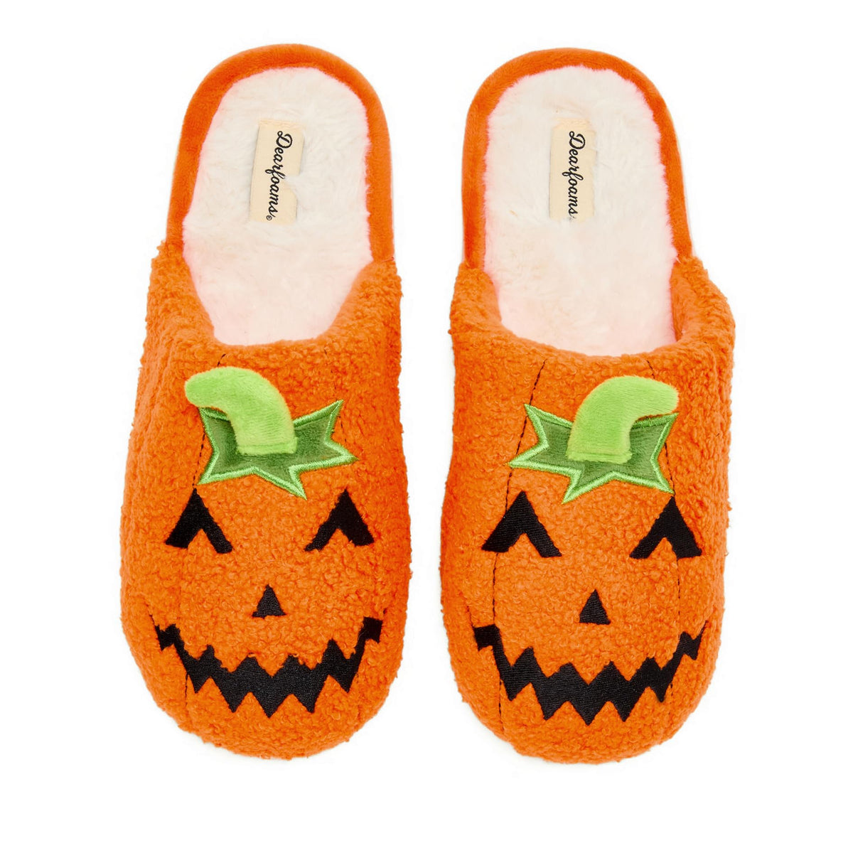 Dearfoams Spooky Slipper, Jack O Lantern, 7-8 Women/5-6 Men