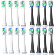 Replacement Brush Heads for Philips Sonicare, 8 White and 8 Black