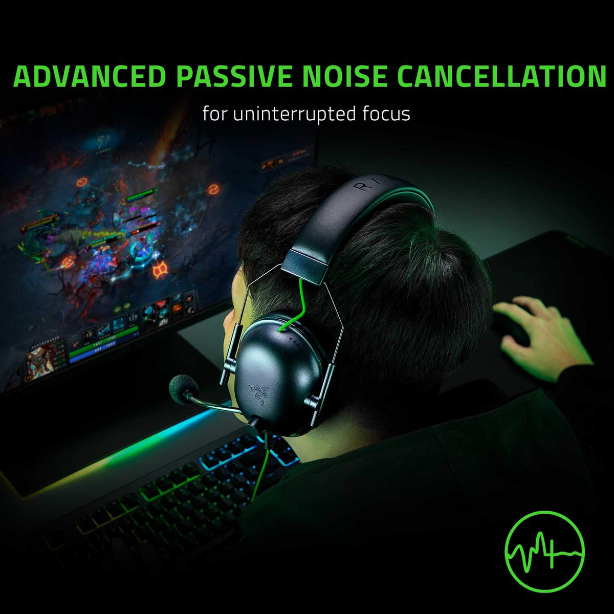 Razer BlackShark V2 X Wired Gaming Headset, Black