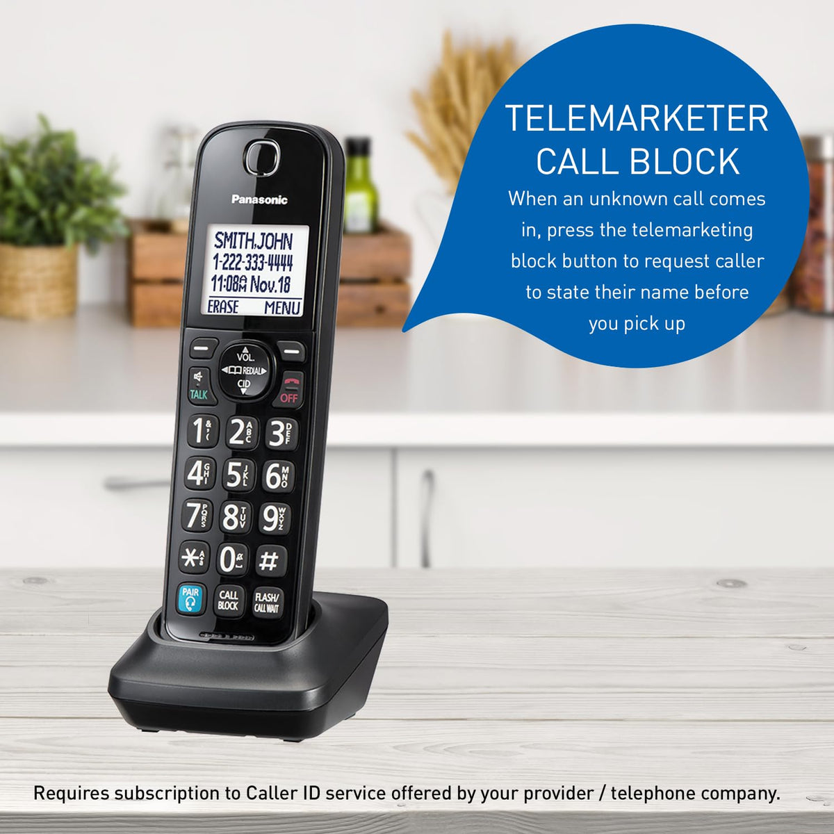 Panasonic KXTGF892B Expandable Corded Phone System, 2 Handsets, Black