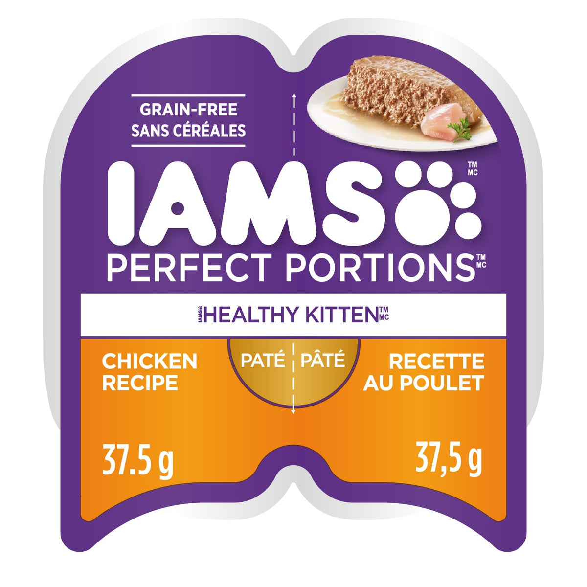 IAMS Perfect Portions Kitten Wet Cat Food, Chicken, 24 x 75 g