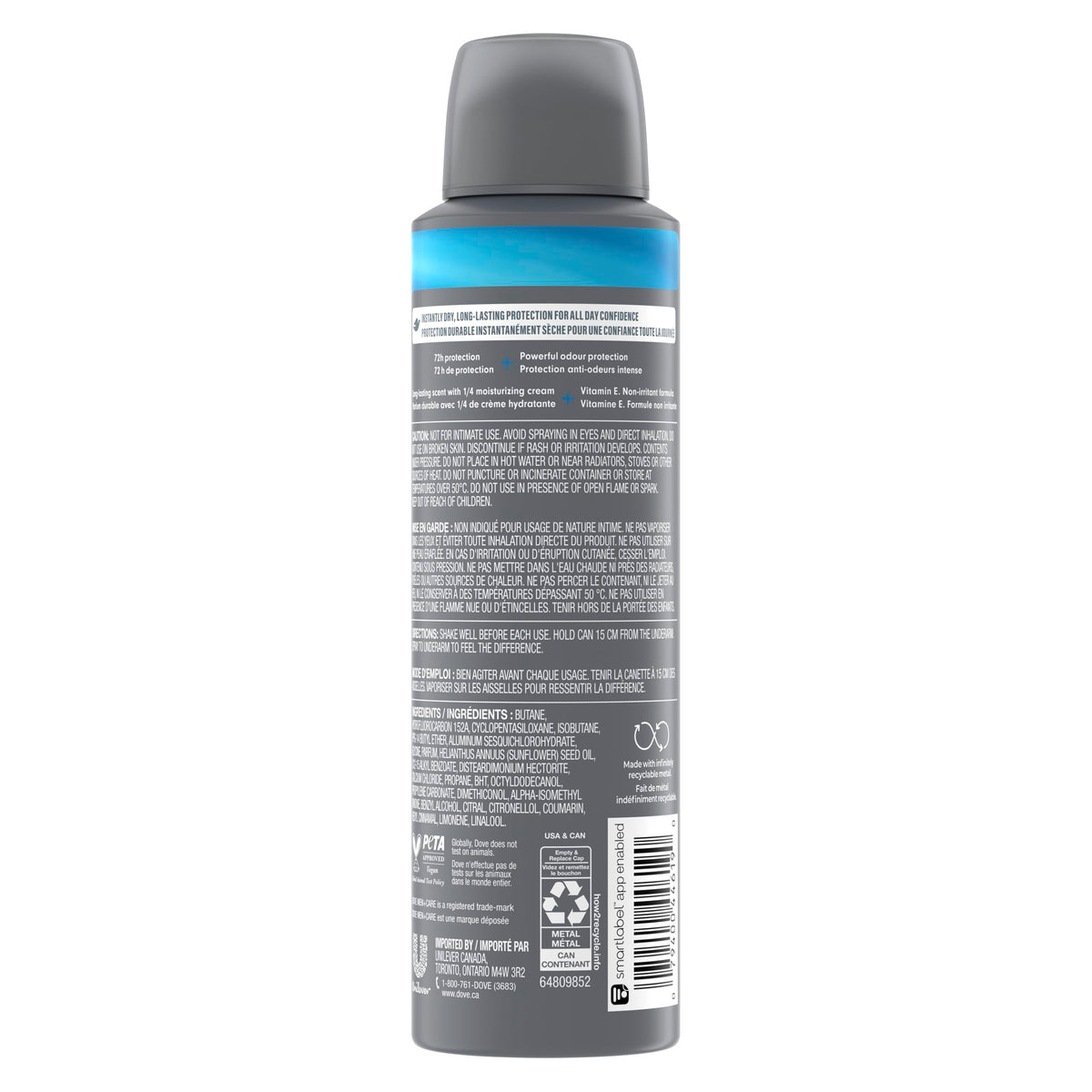 Dove Men+Care Dry Spray Antiperspirant, Clean Comfort, 107 g, 3 Pack