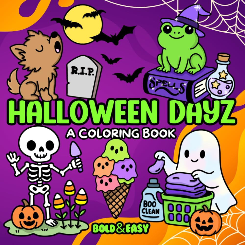 Bold and Easy Halloween Dayz Coloring Book