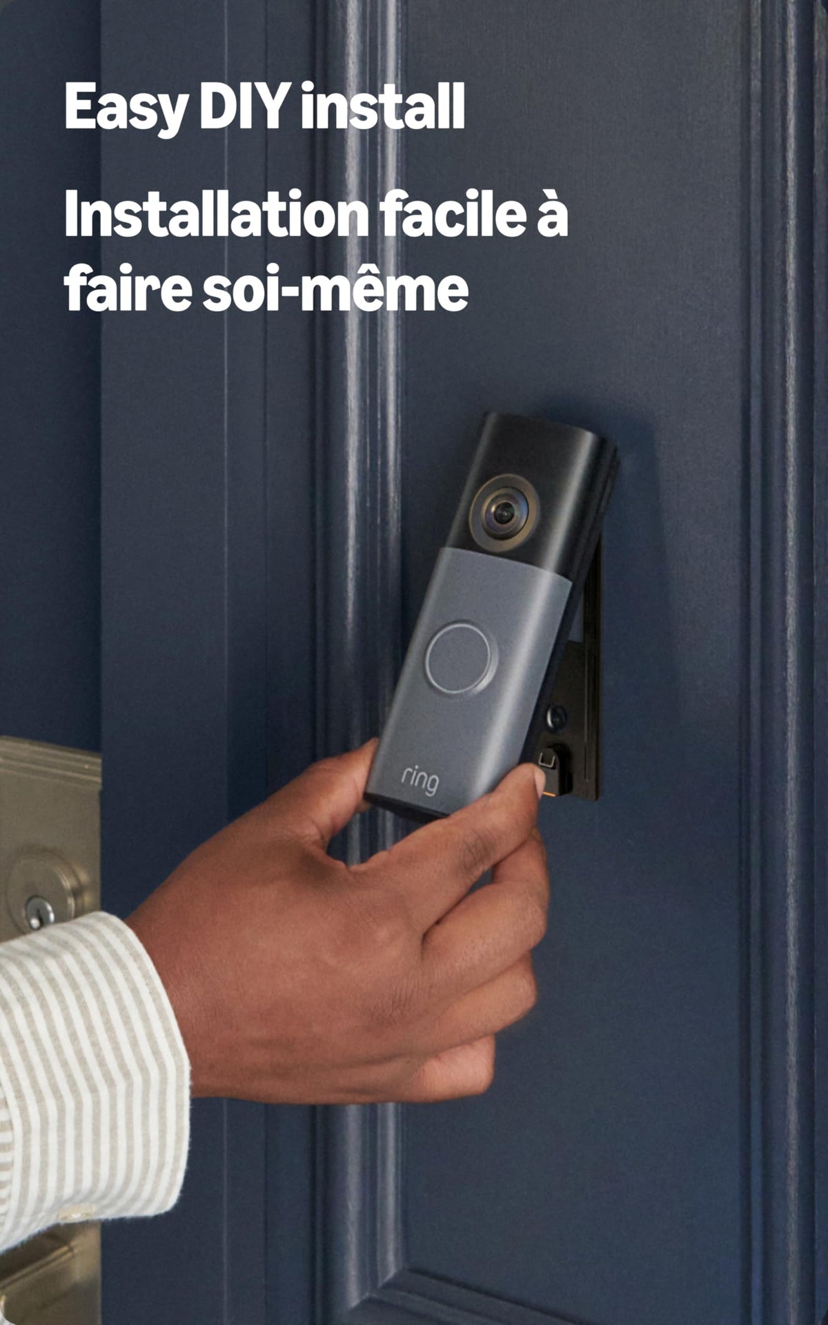 Ring Battery Doorbell, Retinal 2K, Speckled White