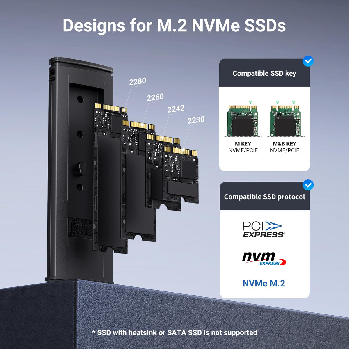 UGREEN M.2 NVMe Enclosure, USB 3.2 Gen2 10Gbps, Aluminum