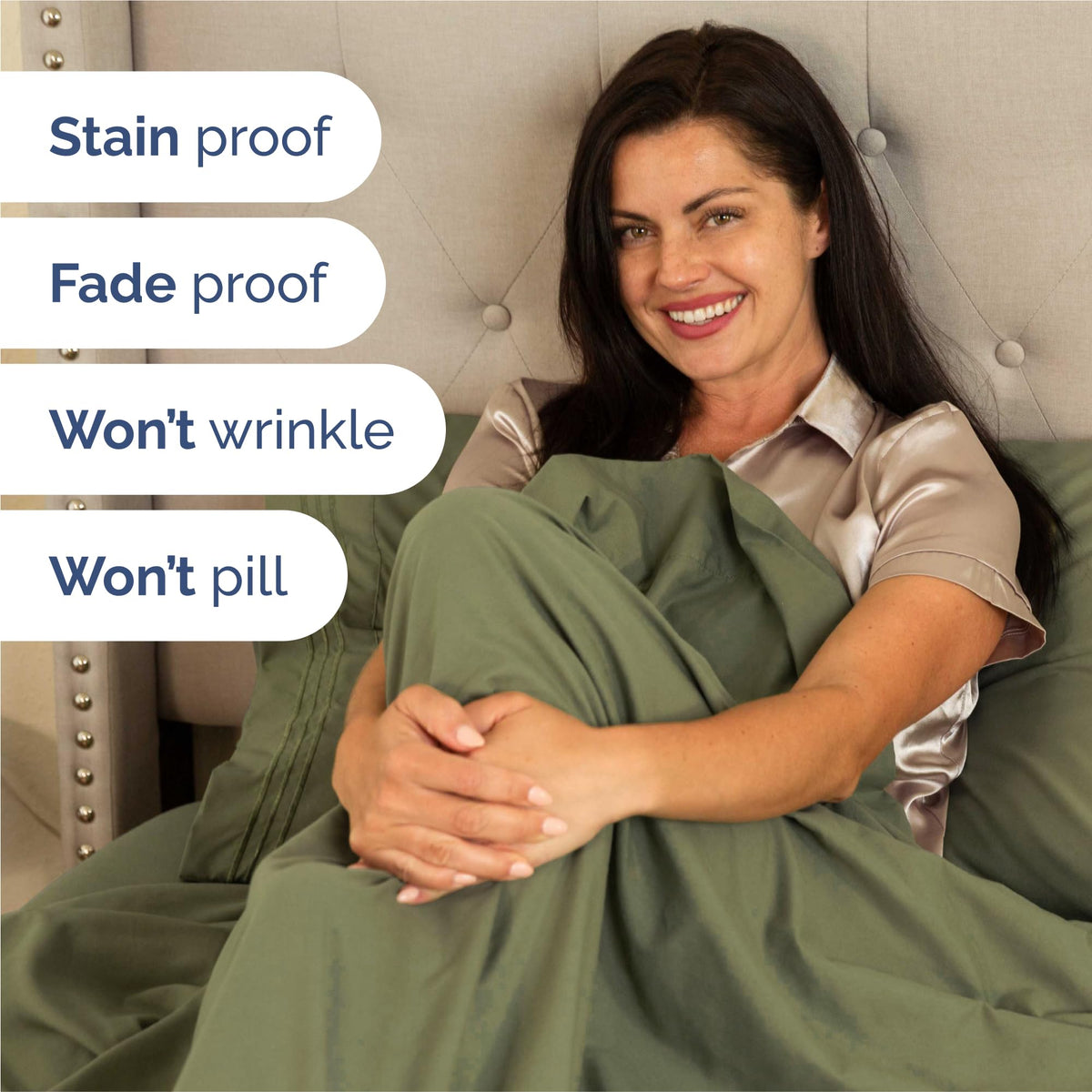 CGK Unlimited Brushed Microfibre Sheet Set, King, Sage Green