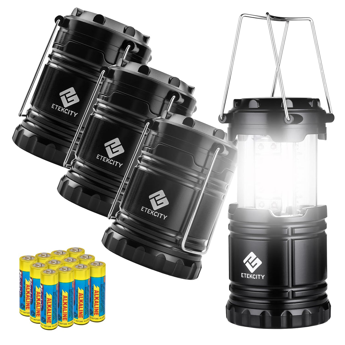 Etekcity LED Camping Lantern, Battery Powered, 4-Pack