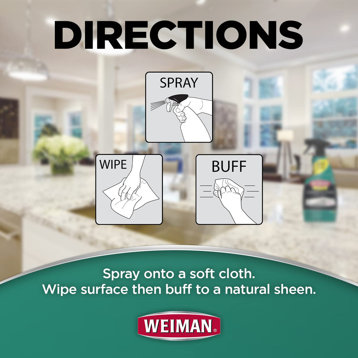 Weiman Granite Cleaner and Polish, 12 Fl Oz