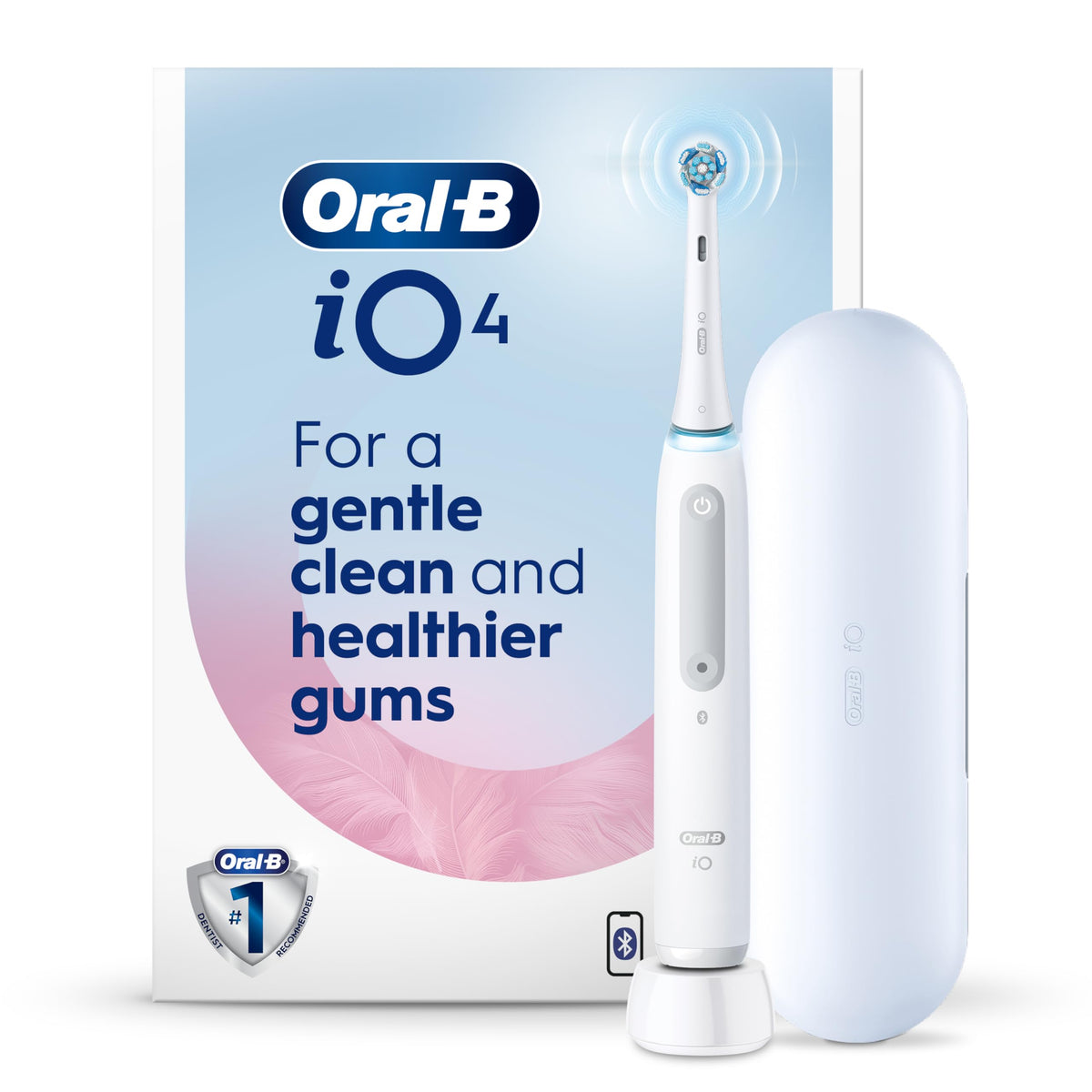 Oral-B iO4 Electric Toothbrush, White, with Travel Case