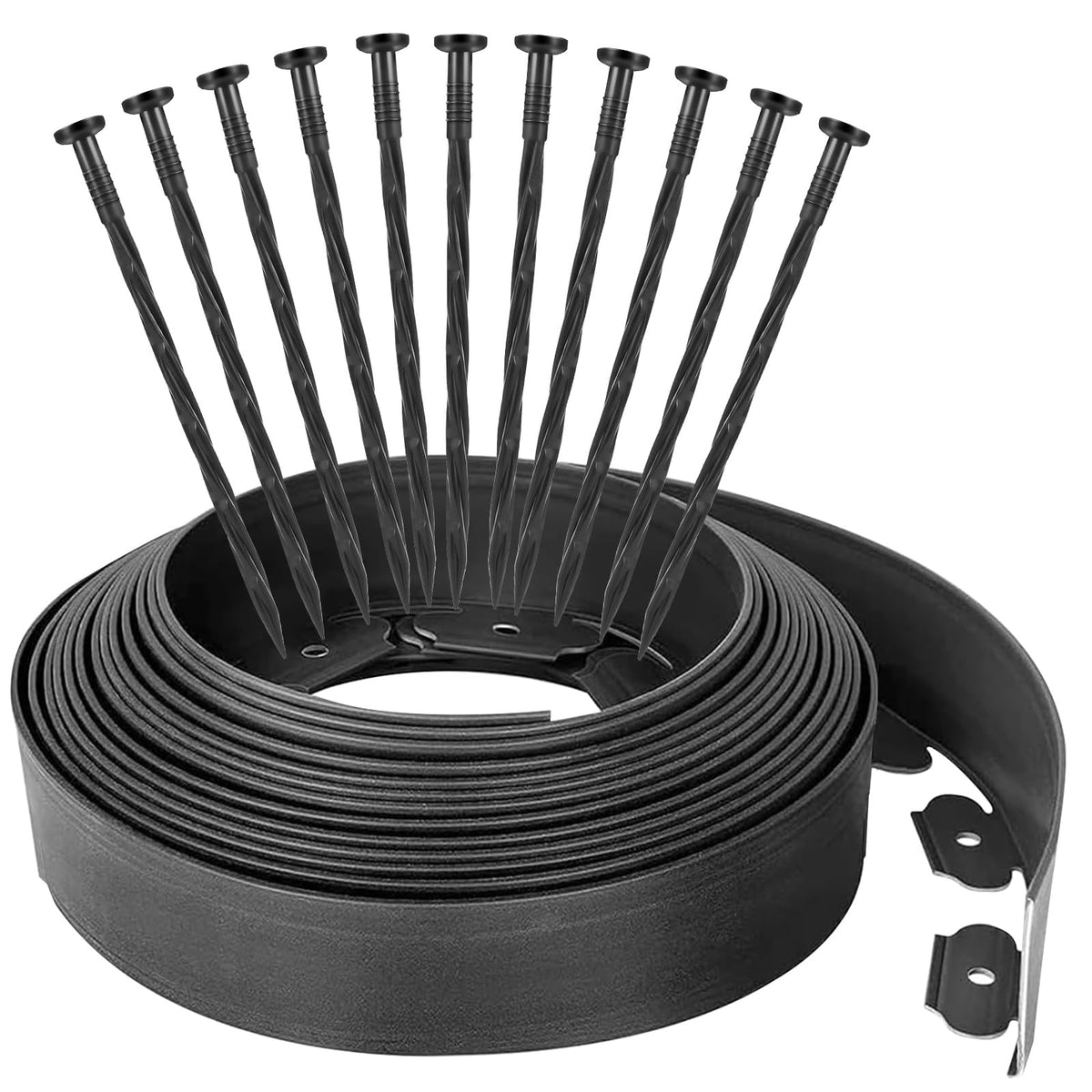 Garden Edging Border Kit with 40 Stakes, 40 ft x 2"