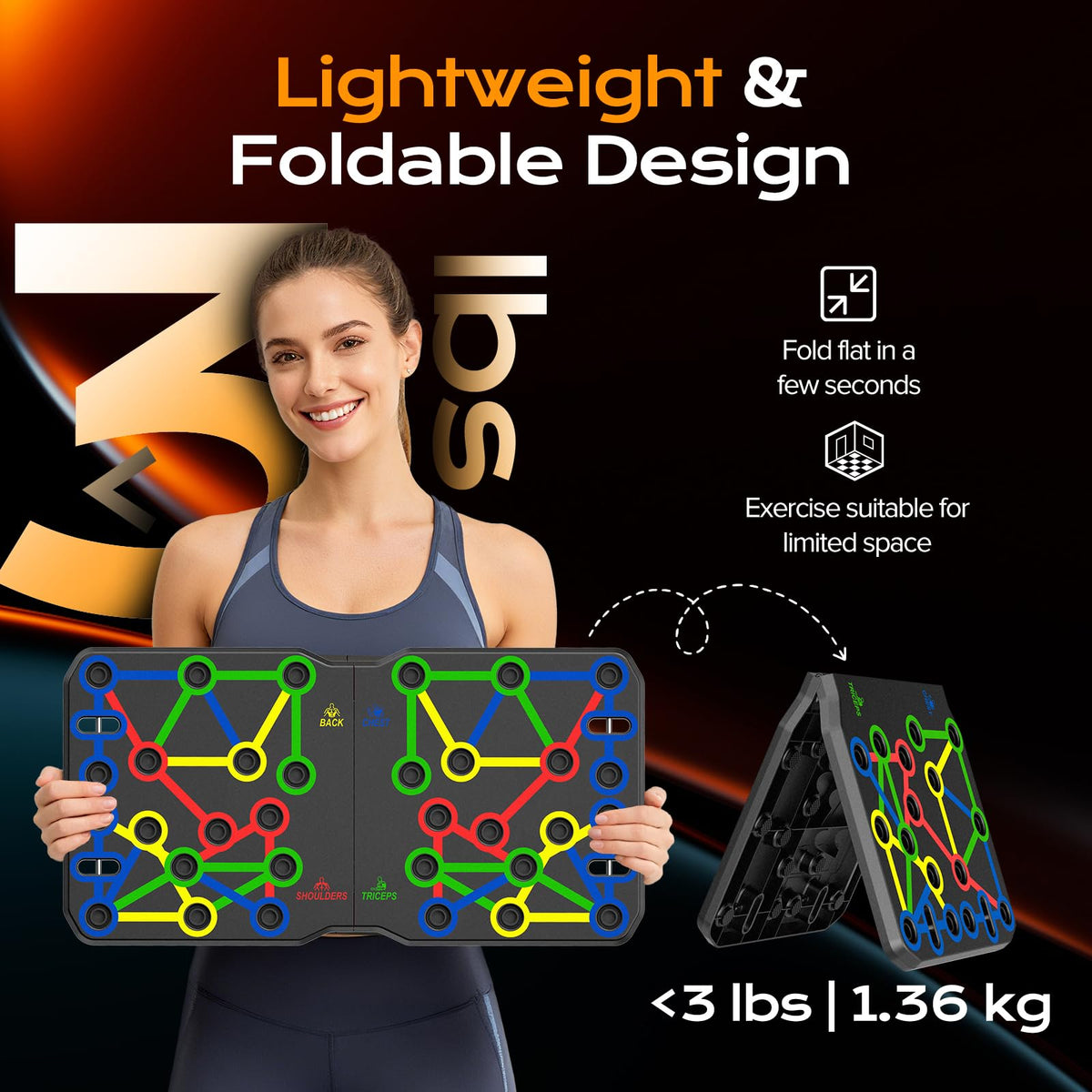 AERLANG Foldable Multi-Function Push Up Board