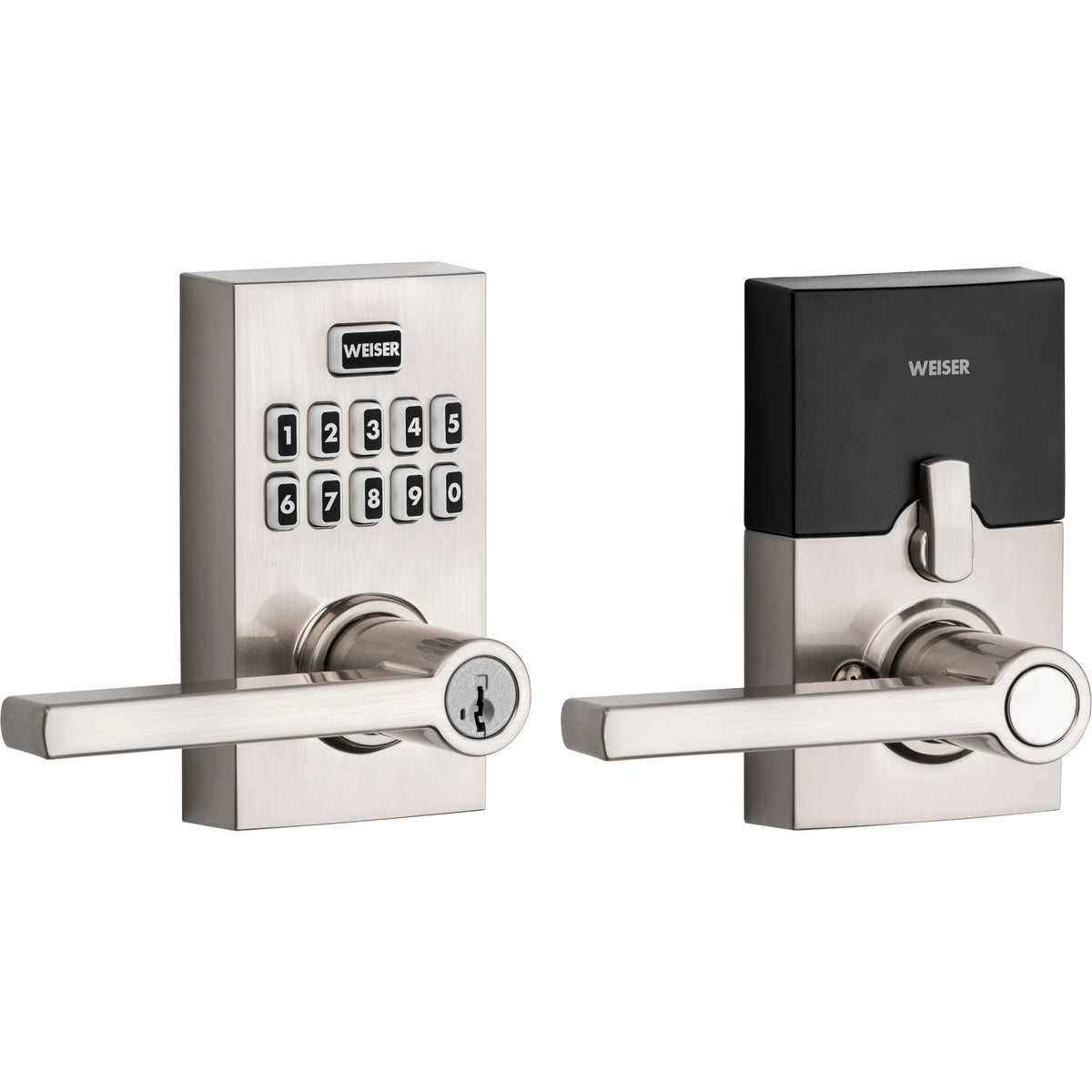 Weiser Smartcode 10 Keyless Entry Door Lock With Handle, Satin Nickel