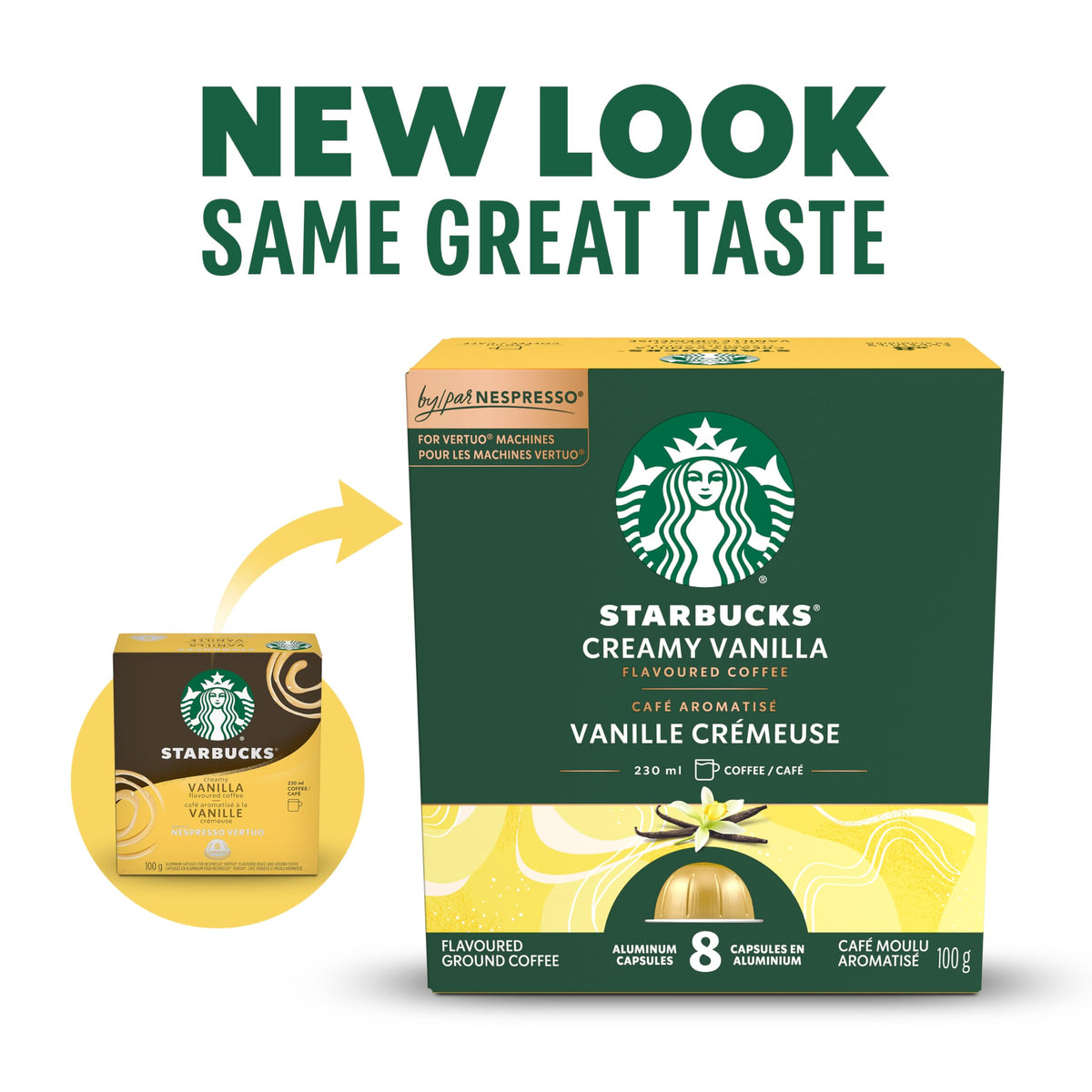 Starbucks Creamy Vanilla Coffee for Nespresso Vertuo, 4 Boxes, 400 g
