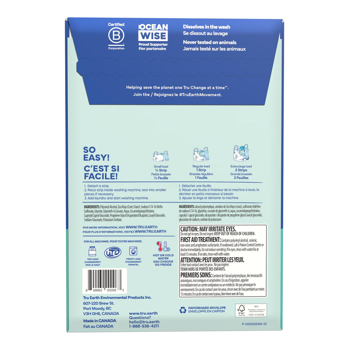 Tru Earth Laundry Detergent Sheets, Unscented, 64 Sheets