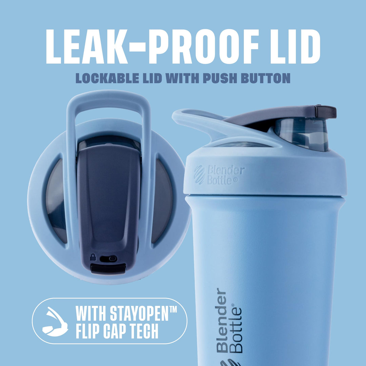 BlenderBottle Strada Sleek Insulated Bottle, 25 oz, Dusty Blue