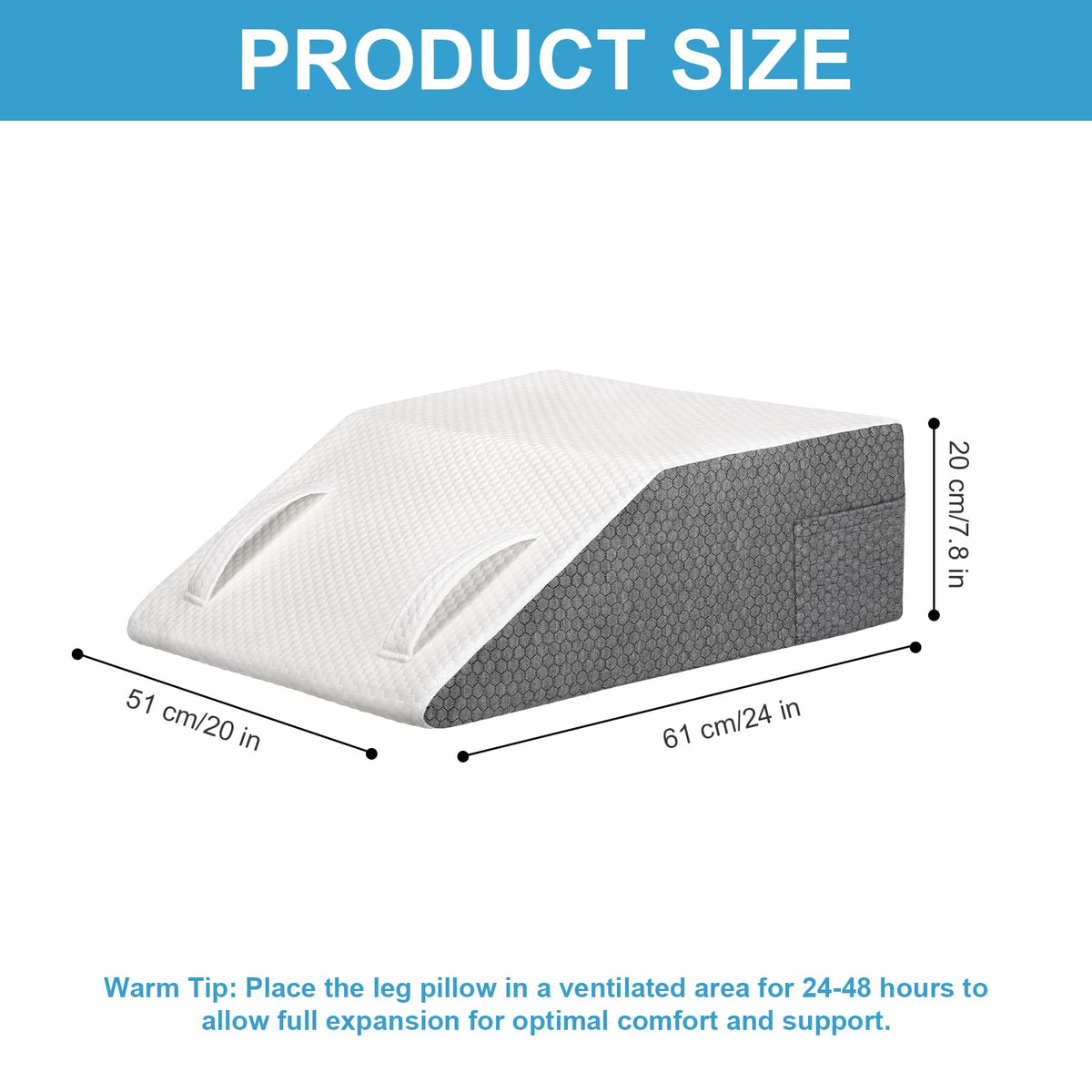 Ceecysaa Leg Elevation Pillow for Bed, 20 cm, High-Density Foam