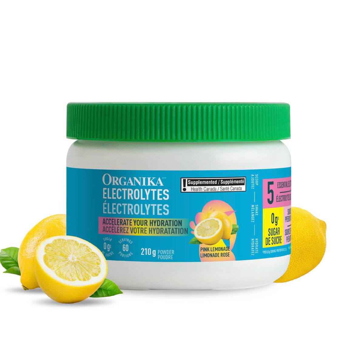 Organika Electrolytes Powder, Pink Lemonade, 210 g