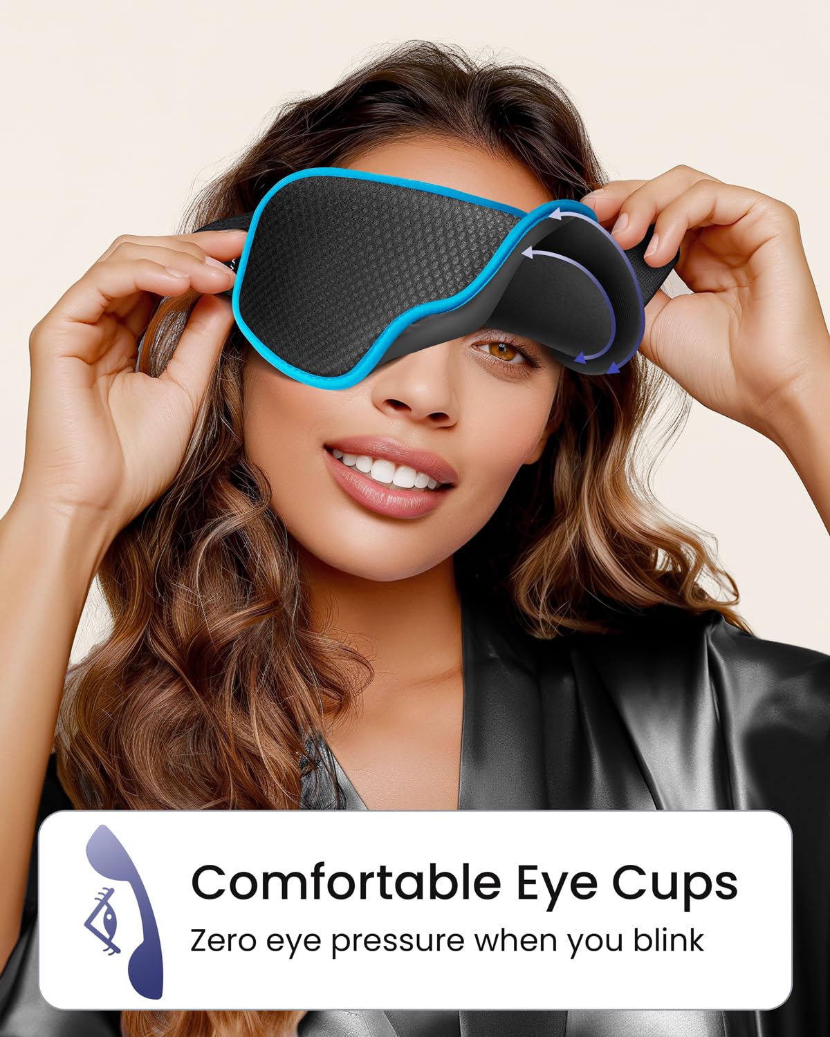 WAOAW 3D Blackout Sleep Mask, Blue