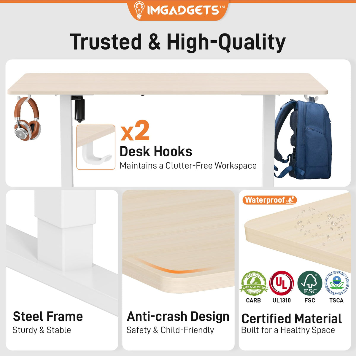 IMGadgets Electric Standing Desk, 47" x 24"
