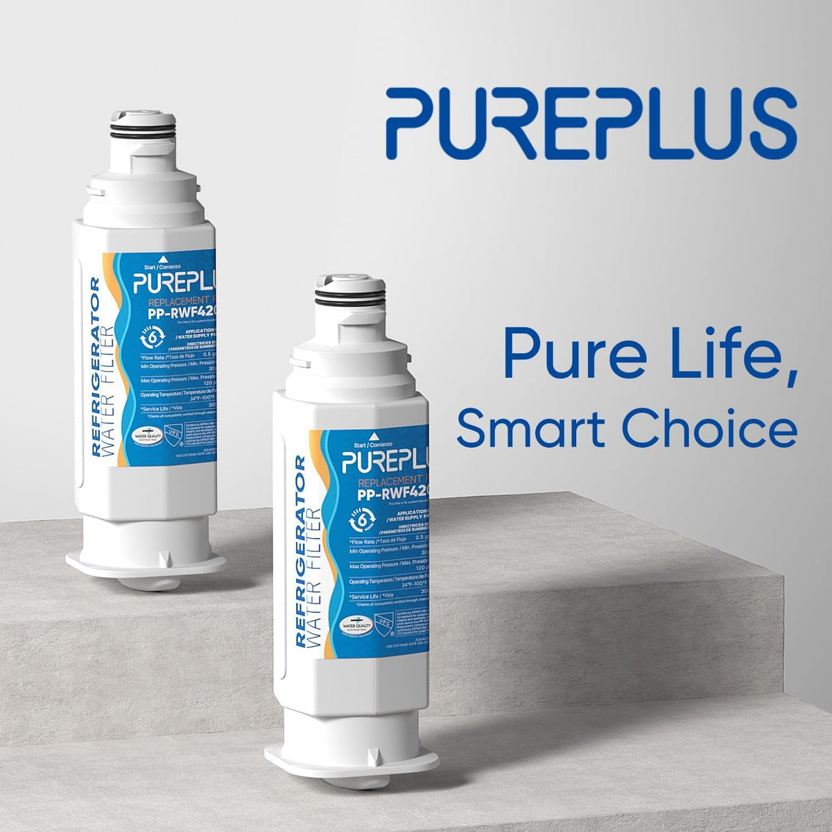 PUREPLUS DA97-17376B Water Filter for Samsung, 3-Pack