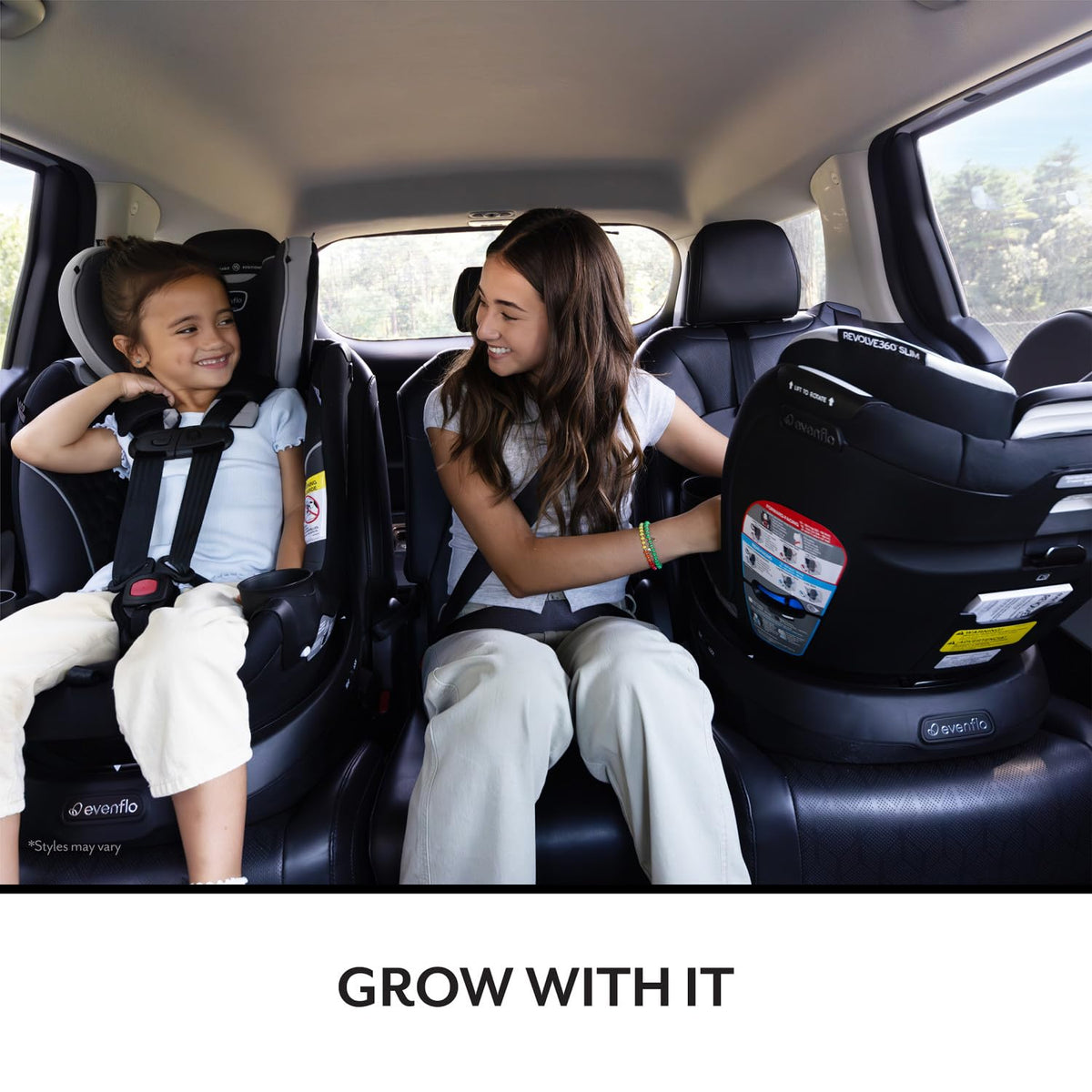 Evenflo Revolve360 Slim 2-in-1 Rotational Car Seat, Canton Black