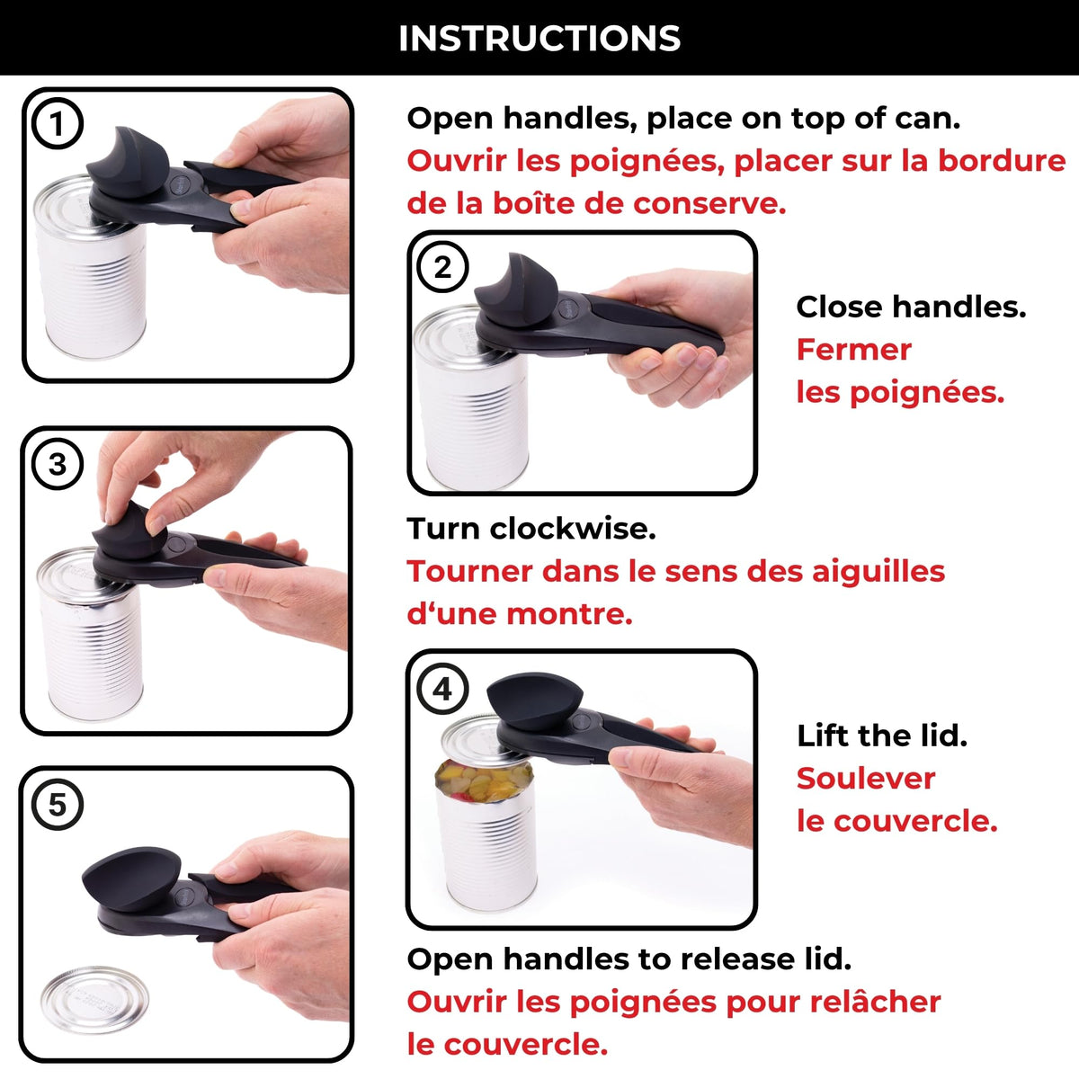 Starfrit MightiCan Smooth-Cut Can Opener, Black