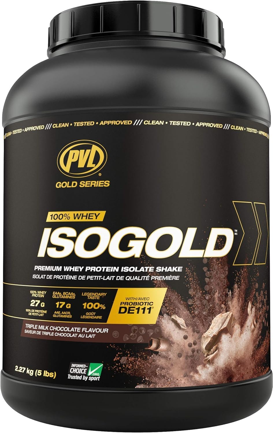 PVL Isogold Grass Fed Isolate Whey Protein, Chocolate, 2.27 kg
