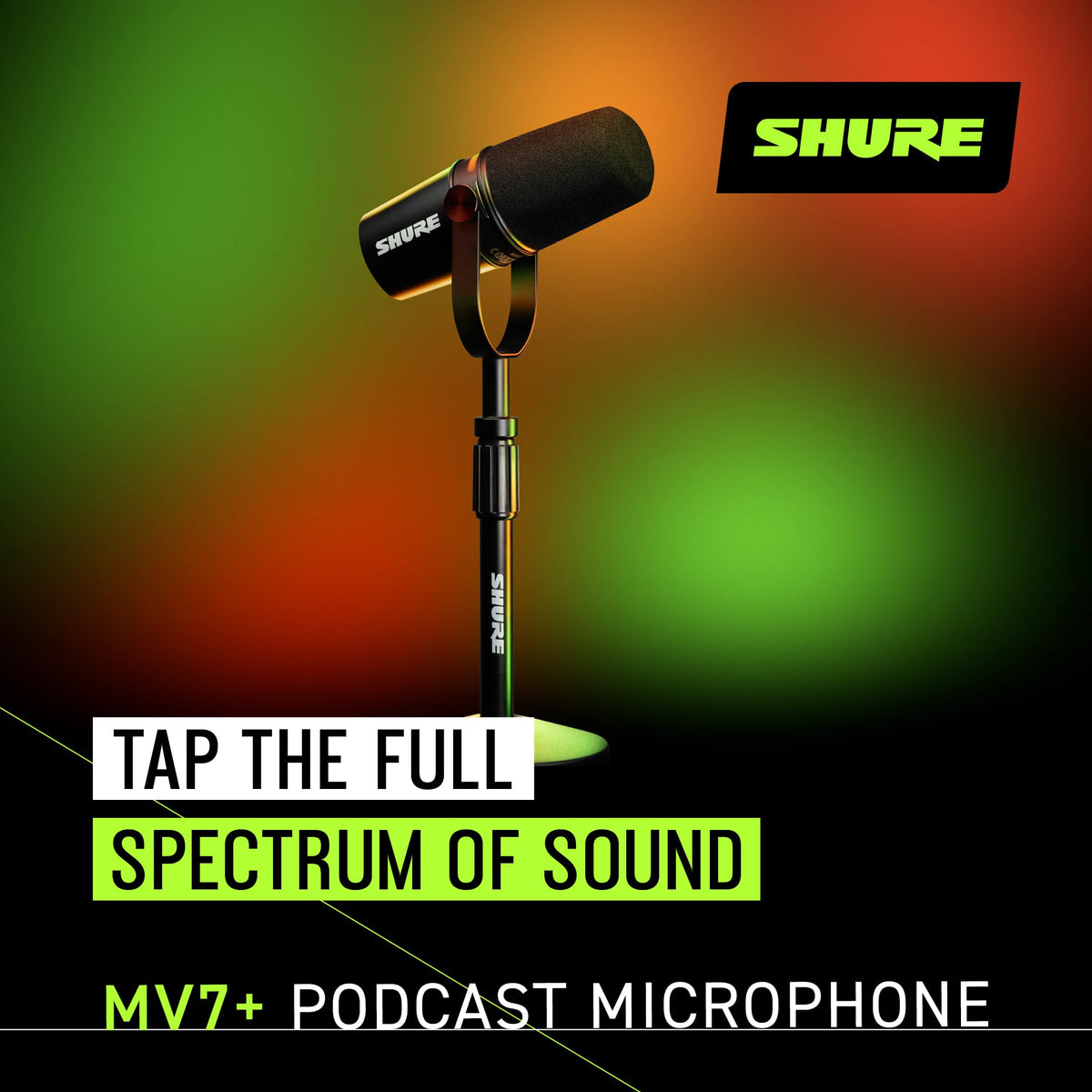 Shure MV7+ USB-C & XLR Podcast Dynamic Mic, Black