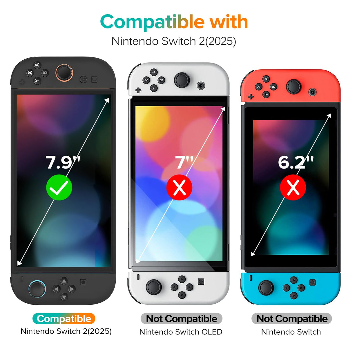 ivoler Tempered Glass Screen Protector for Nintendo Switch 2, 4 Pack