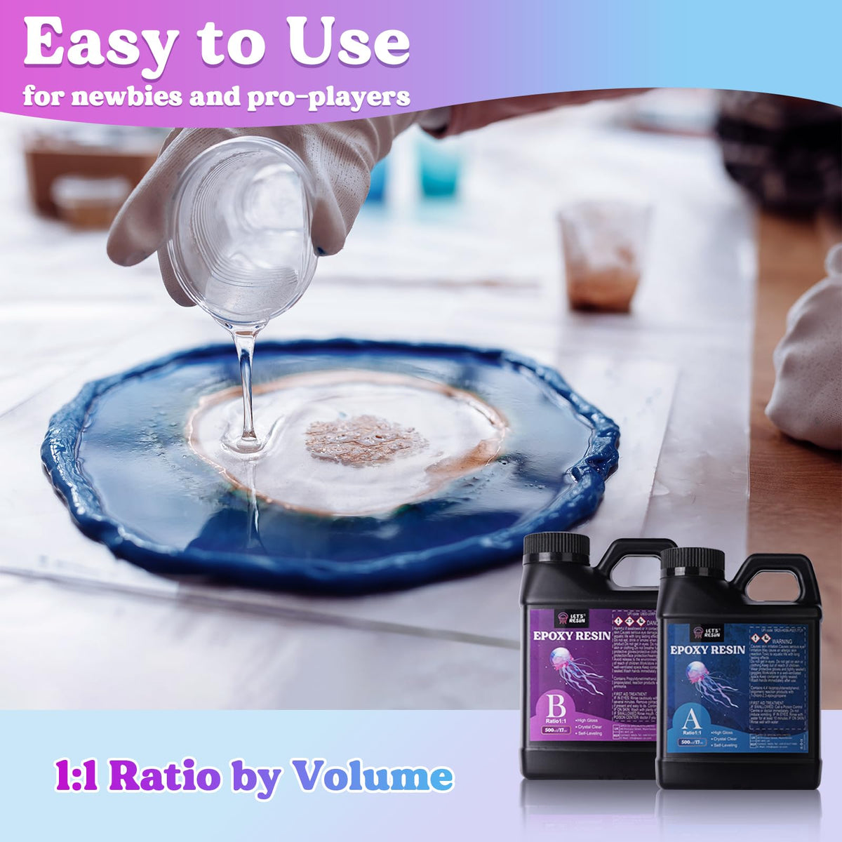 Let's Resin Casting Epoxy Resin Kit, 1 L (34 oz)